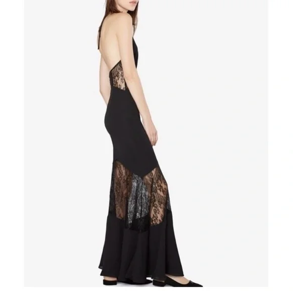 Fame and Partners Black Lace Panel Maxi Dress